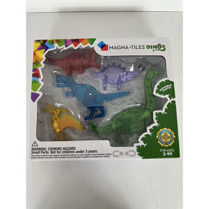 MAGNA-TILES Dinos 5-Piece Magnetic Dinosaurs Construction Building Toy Set NEW